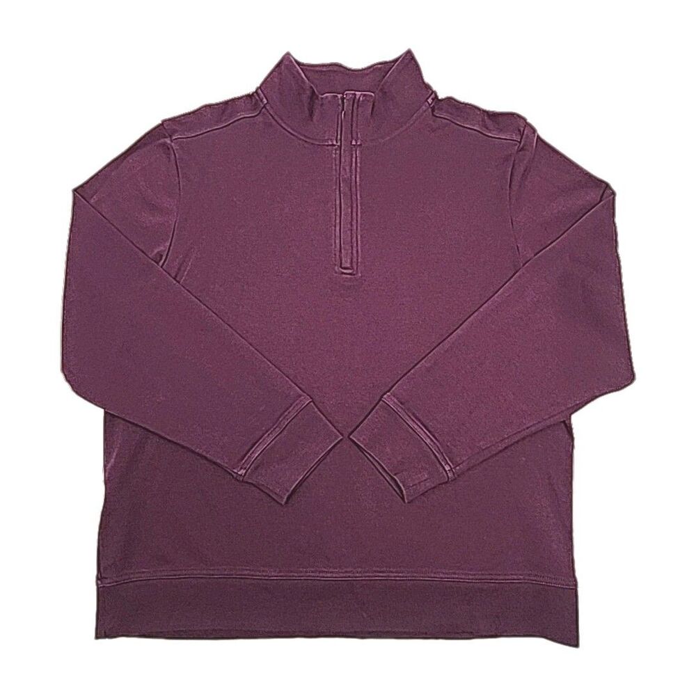 Tommy Bahama Sweatshirt 1/4 Zip Purple Men Size Large Shirt Pullover Unlined Top